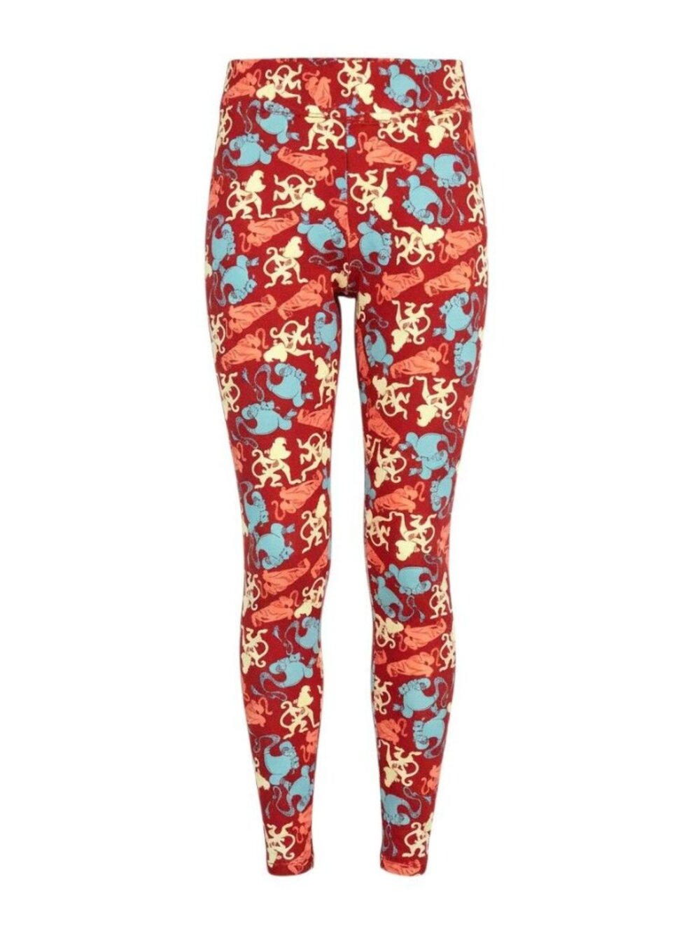 LuLaRoe Womens Red Leggings Colorful Aladdin Print 2XL